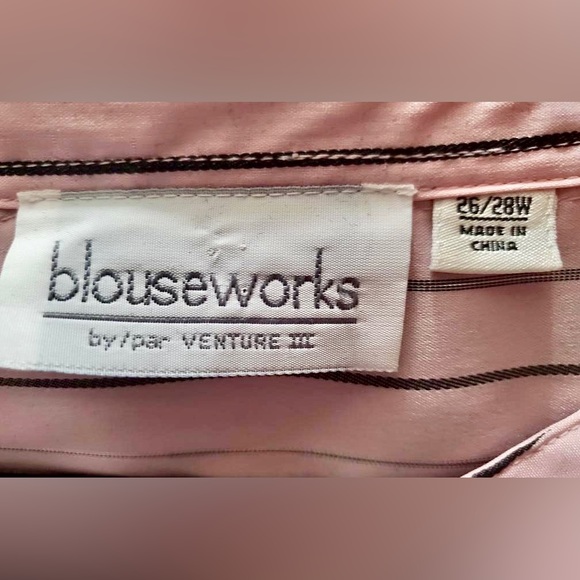 Pink Button Down with Large Black Buttons - Pinstriped Black/Silver/Grey - Picture 3 of 3